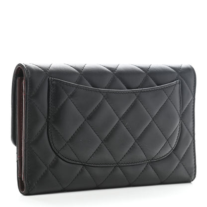 Chanel Lambskin Quilted Large Flap Wallet Black 3 of 10