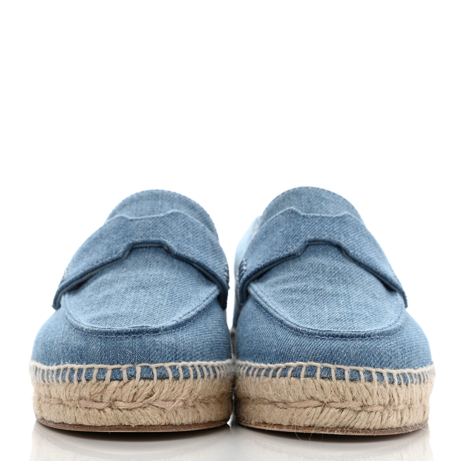 Hermes Denim Canvas Womens Trip Espadrilles 37 Bleu Clair 2 of 7