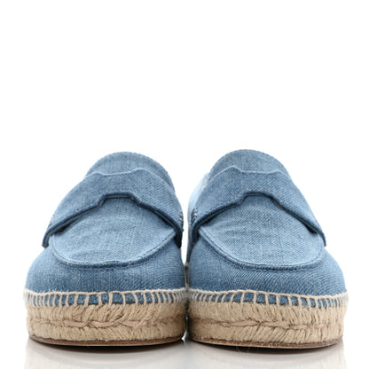 Hermes Denim Canvas Womens Trip Espadrilles 37 Bleu Clair 2 of 7