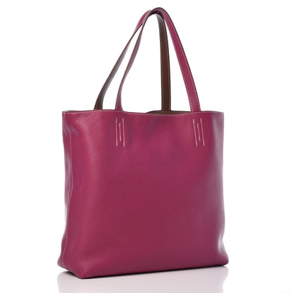 Hermes Taurillon Clemence Double Sens 36 Reversible Tote Marron Tosca 5 of 11