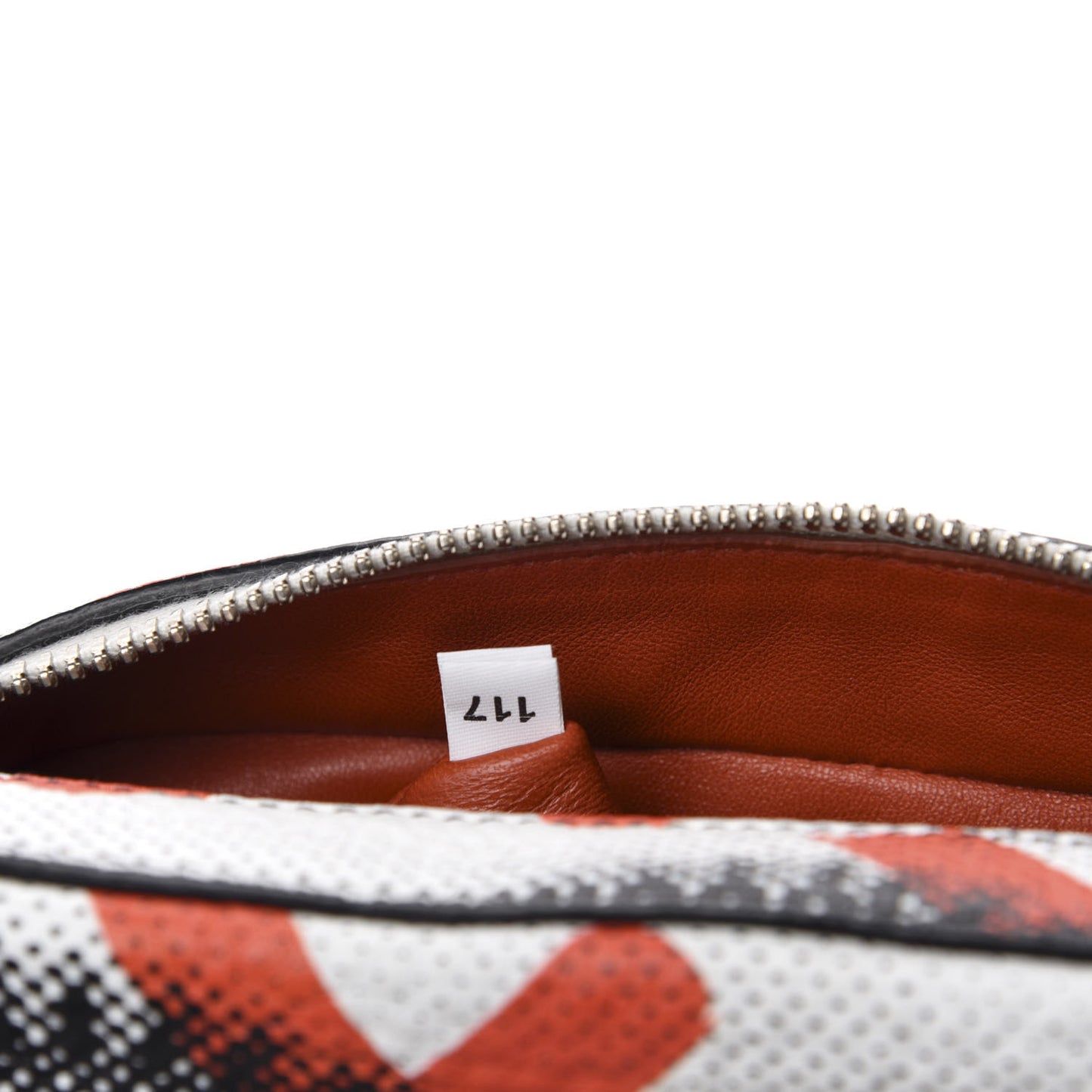 Vitello Daino Eye Inside Shoulder Bag Bianco Arancio