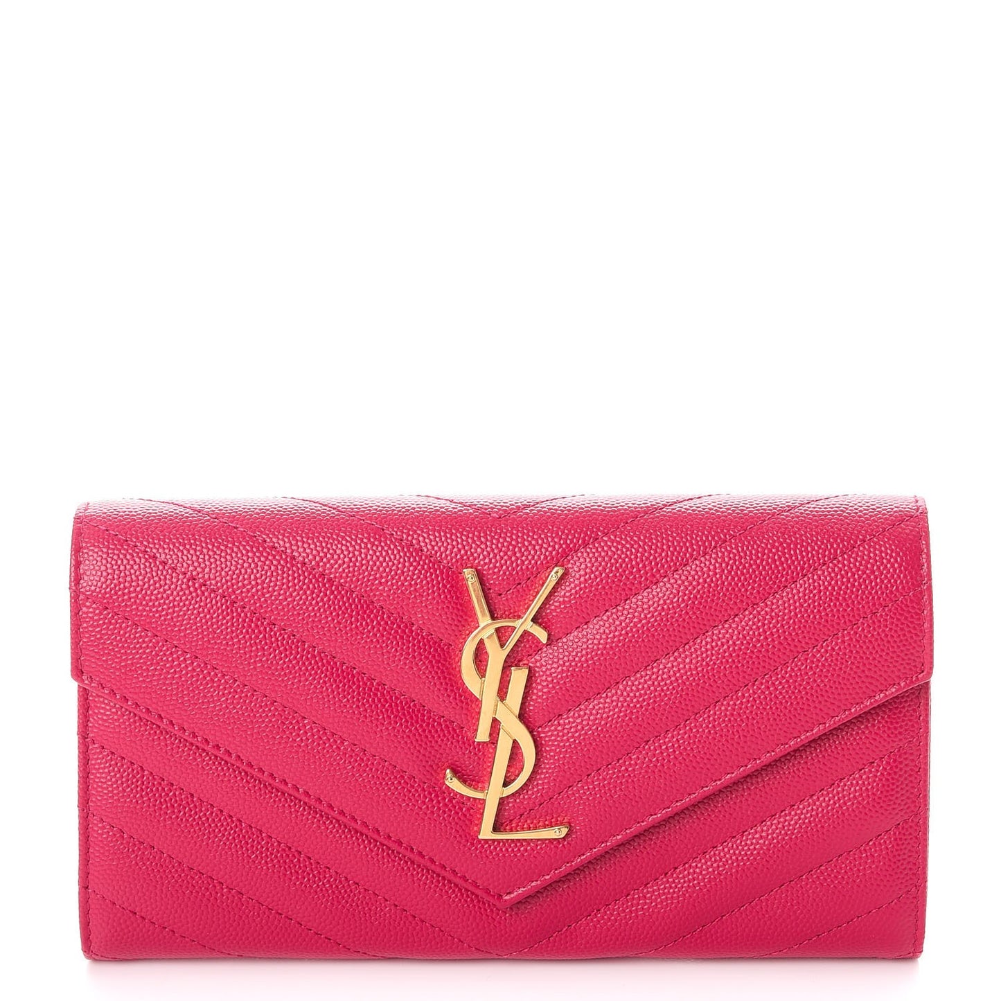 Grain De Poudre Matelasse Chevron Monogram Wallet Bubblegum