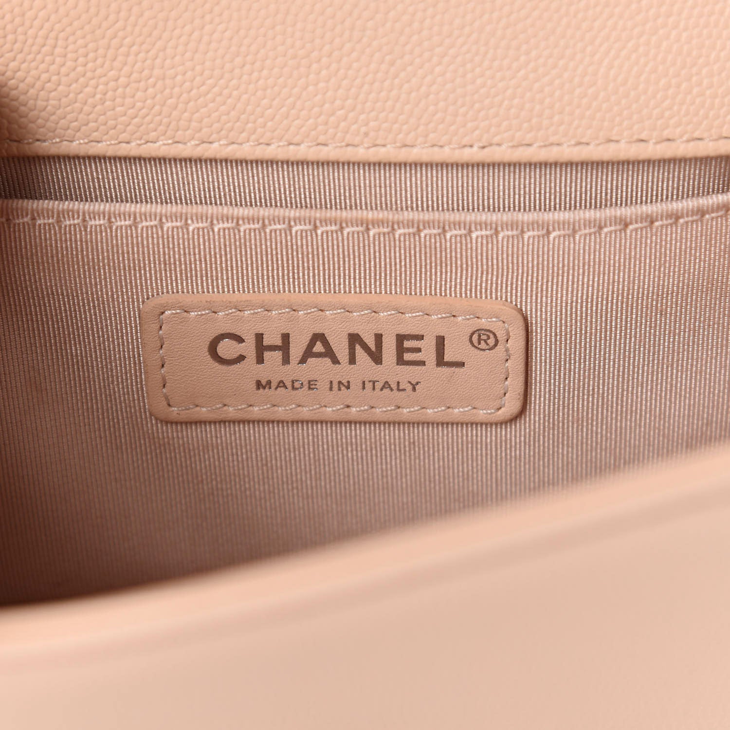 Chanel Caviar Chevron Quilted Small Boy Flap Light Beige 10 of 13