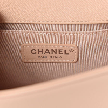 Chanel Caviar Chevron Quilted Small Boy Flap Light Beige 10 of 13