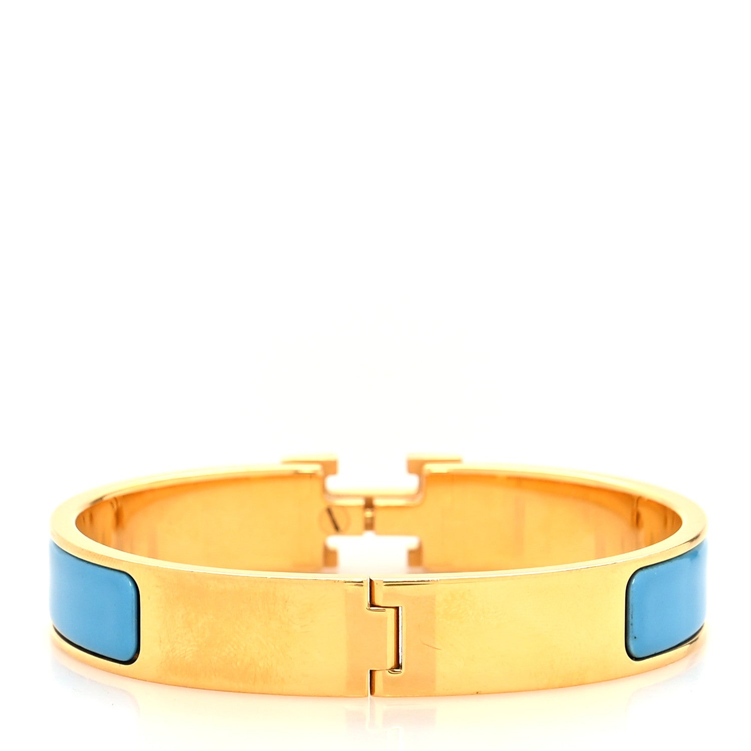 Hermes Enamel Narrow Clic Clac H Bracelet PM Bleu Azure 3 of 5