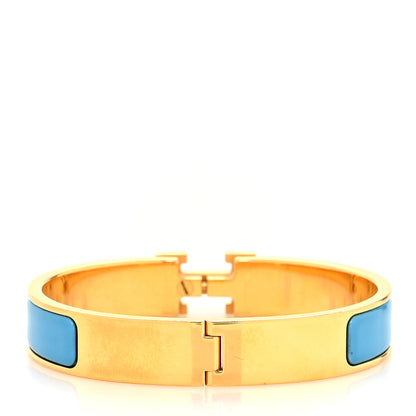 Hermes Enamel Narrow Clic Clac H Bracelet PM Bleu Azure 3 of 5