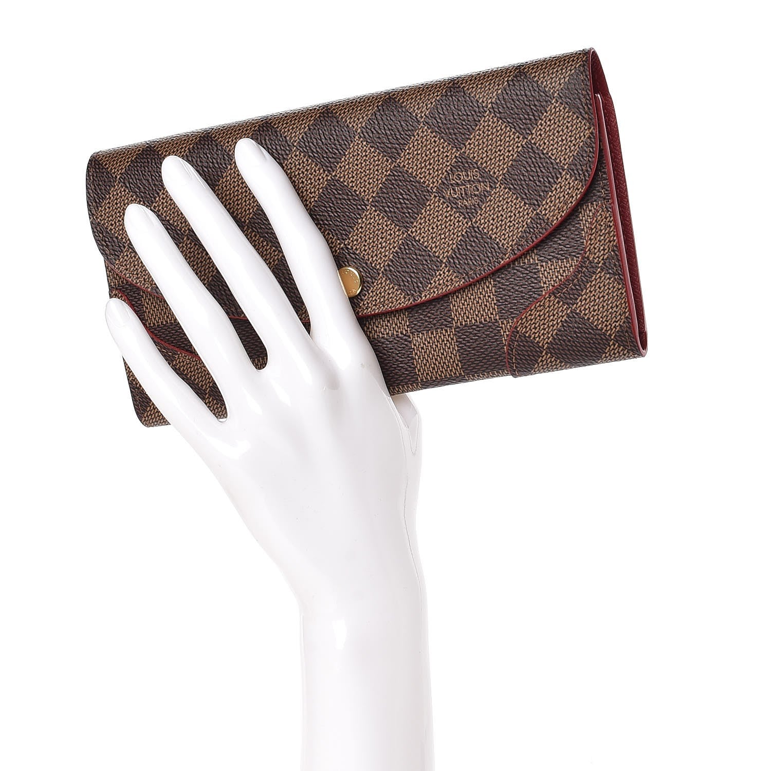 Louis Vuitton Damier Ebene Caissa Wallet Cherry 2 of 7