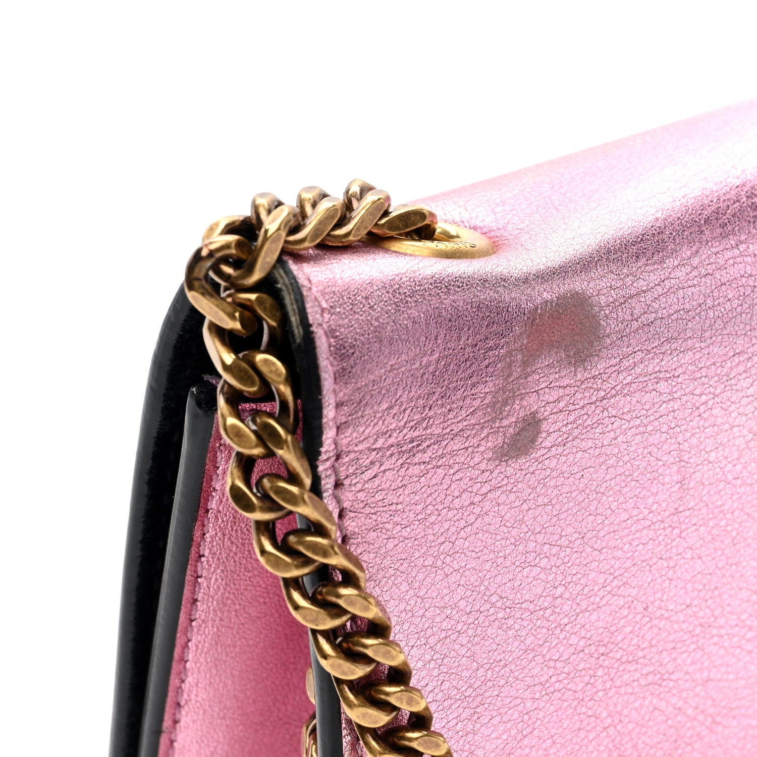 Saint Laurent Metallic Calfskin Small Classic Monogram Kate Tassel Satchel Pink 11 of 11