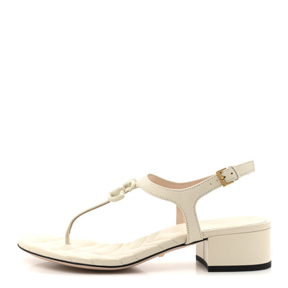 Gucci Nappa Matelasse Double G 35mm Thong Sandals 38 Mystic White 1 of 10