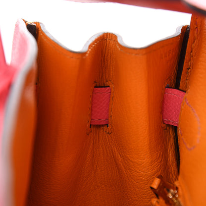 Hermes Epsom Horseshoe Birkin 30 Rose Azalee Jaune D'or 13 of 33