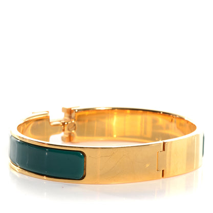 Hermes Enamel Narrow Clic Clac H Bracelet PM Malachite 5 of 6