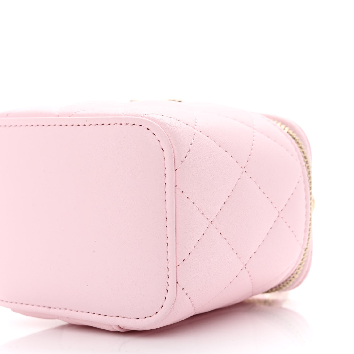 Chanel Lambskin Quilted Mini Top Handle Vanity Case With Chain Light Pink 10 of 11