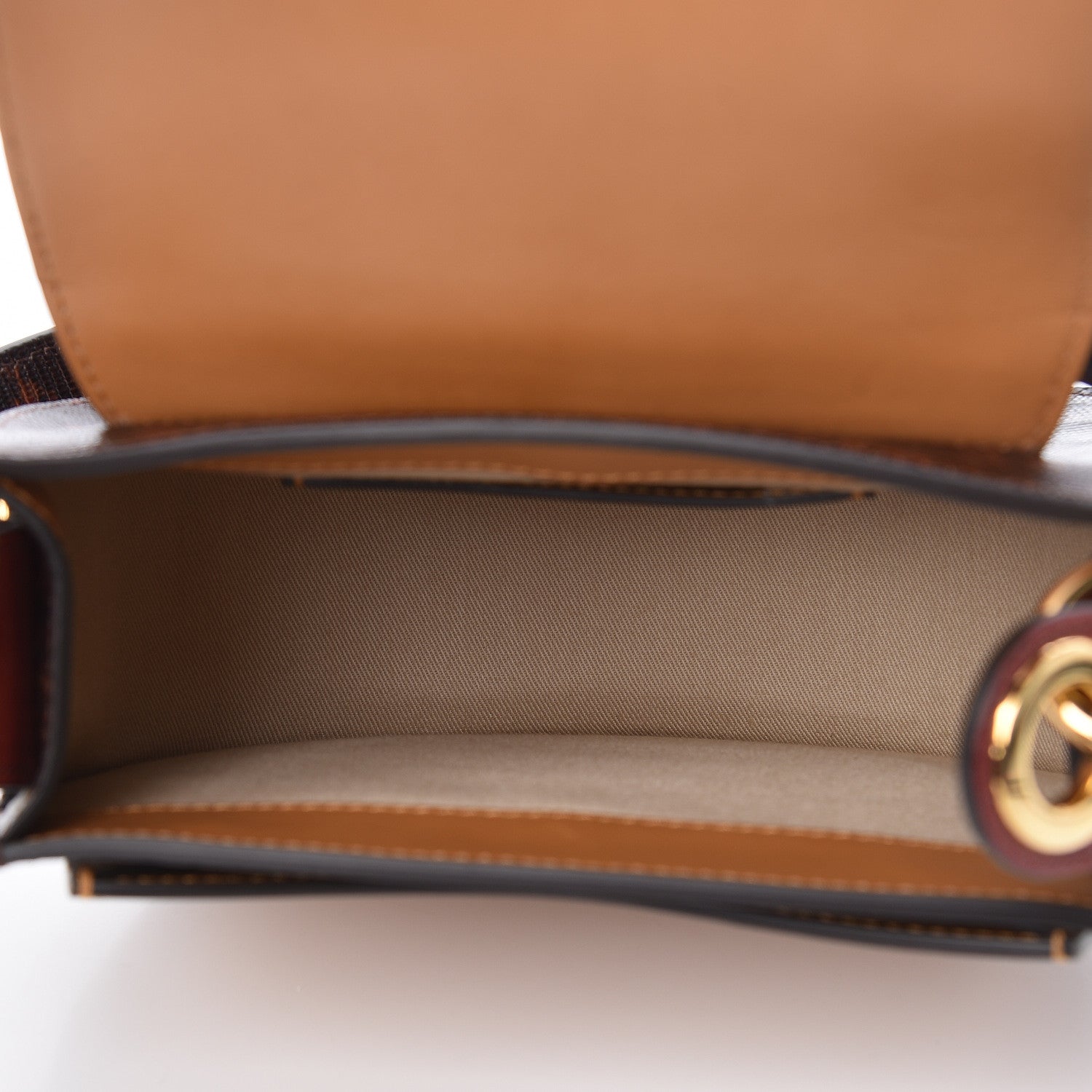 Chloe Calfskin Lizard Embossed Small Tess Bag Sepia Brown 8 of 10