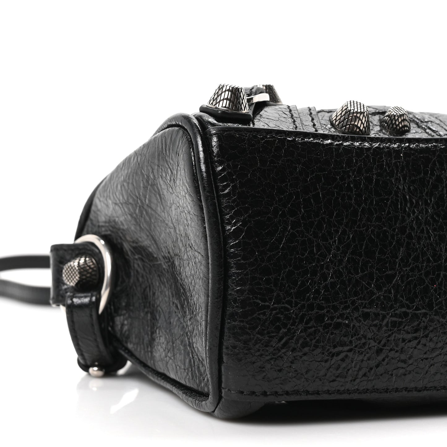 Agneau Arena Crystal Neo Nano Cagole Handbag Black