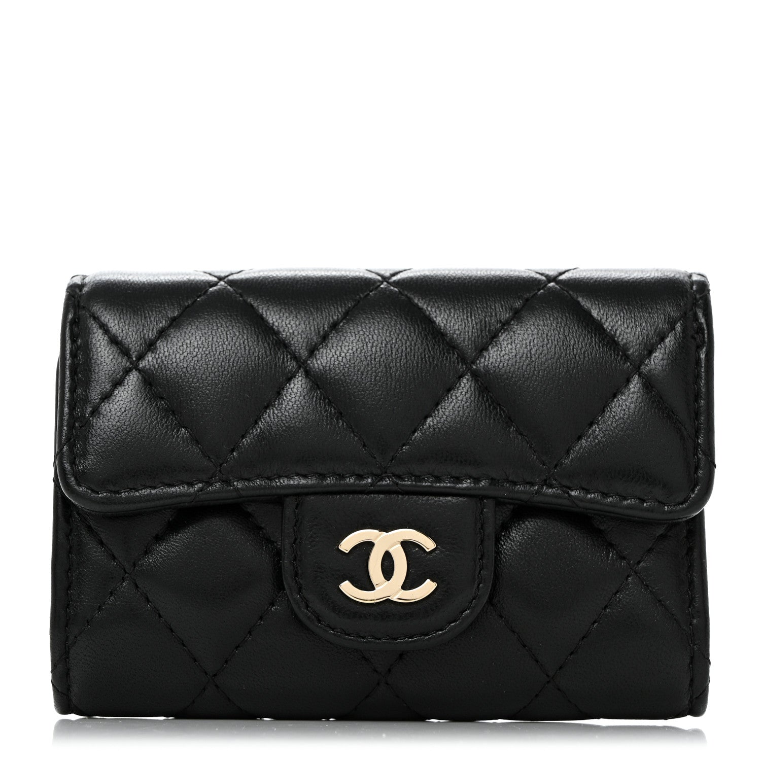 Chanel Lambskin Quilted Classic 4 Key Holder Wallet Black 1 of 8