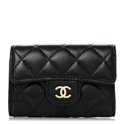 Chanel Lambskin Quilted Classic 4 Key Holder Wallet Black 1 of 8