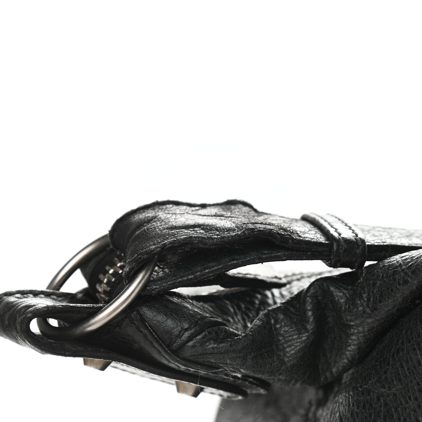Agneau Classic Silver Hardware Courier XL Hobo Black
