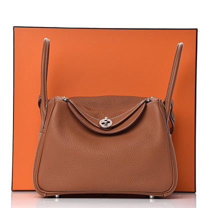 Hermes Taurillon Clemence Lindy 26 Gold 11 of 11