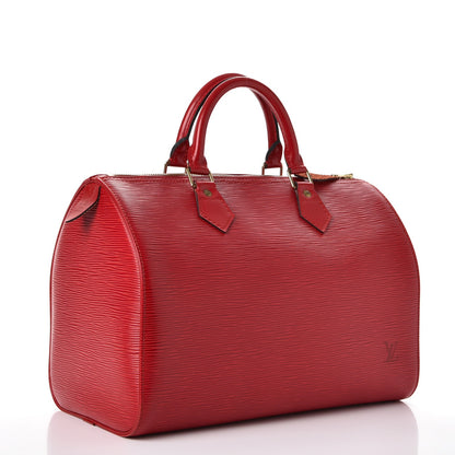 Louis Vuitton Epi Speedy 30 Rouge 3 of 11