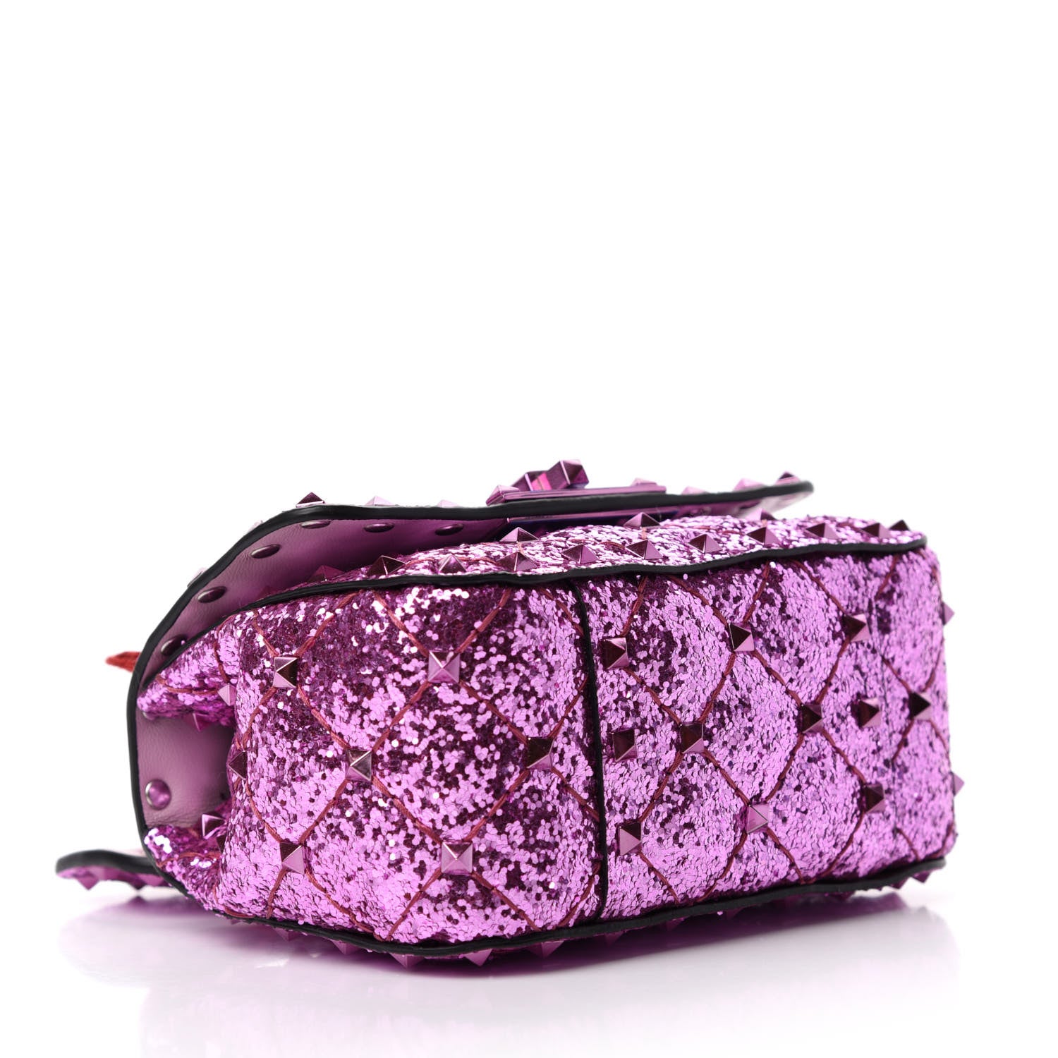 Valentino Garavani Glitter Micro Rockstud Spike Shoulder Bag Water Lilac 4 of 10