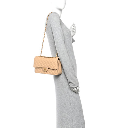 Chanel Caviar Quilted Medium Double Flap Beige 2 of 11