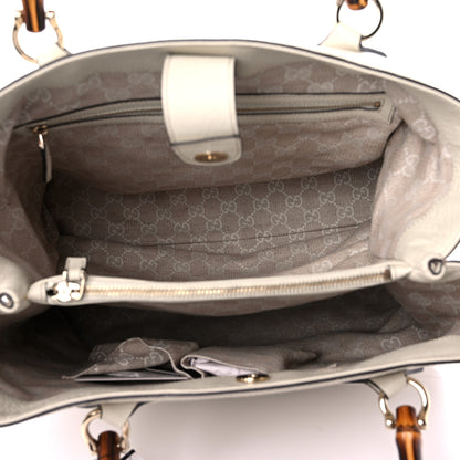 Gucci Grained Calfskin Medium Diana Bamboo Top Handle Tote Ivory 4 of 13