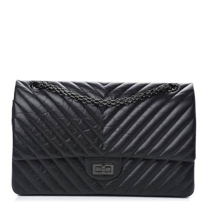 Chanel Aged Calfskin Chevron Quilted 2.55 Reissue 226 So Black 1 of 14