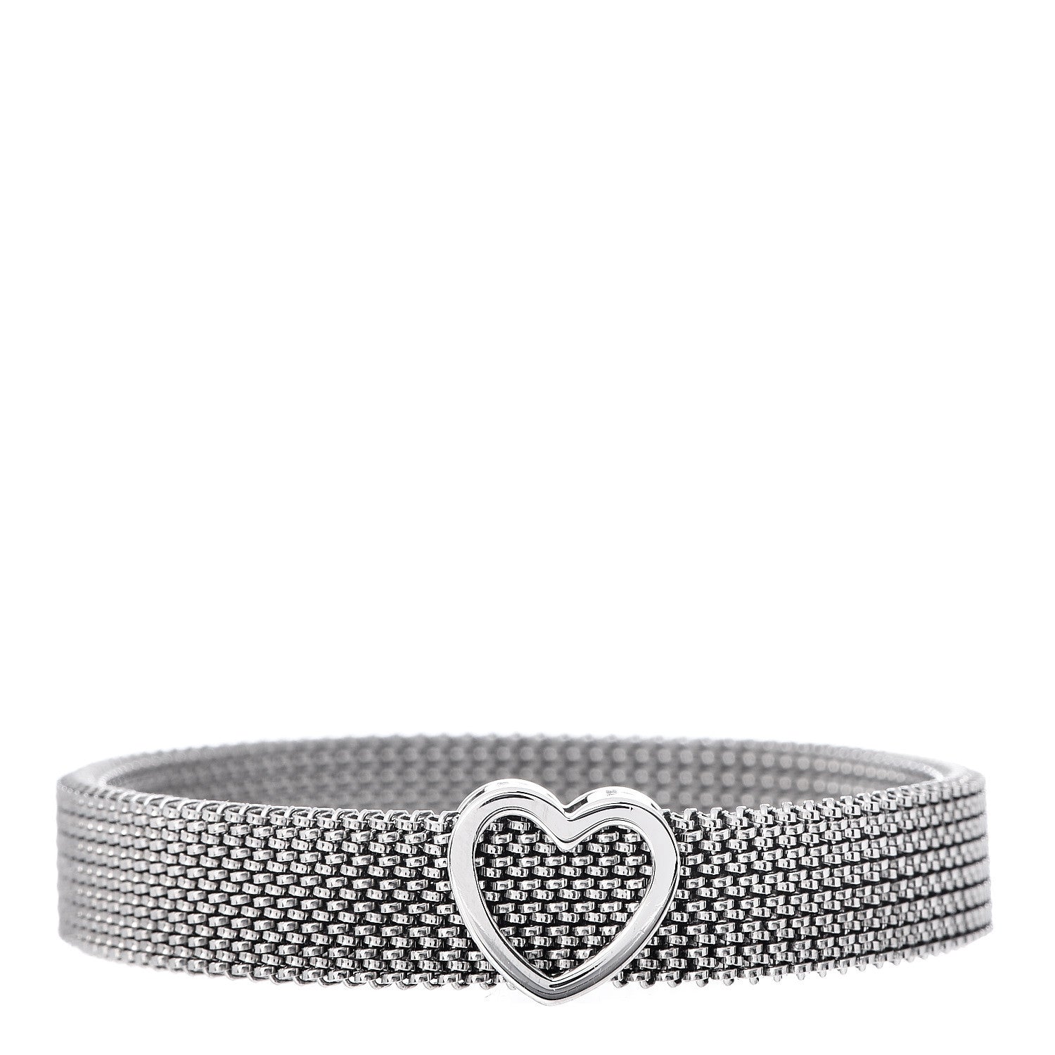 Tiffany Stainless Steel Somerset Mesh Reversible Heart Bracelet 1 of 4