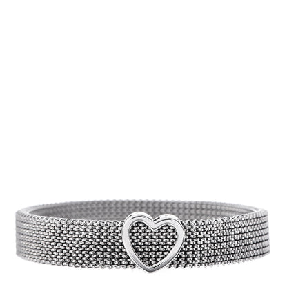 Tiffany Stainless Steel Somerset Mesh Reversible Heart Bracelet 1 of 4