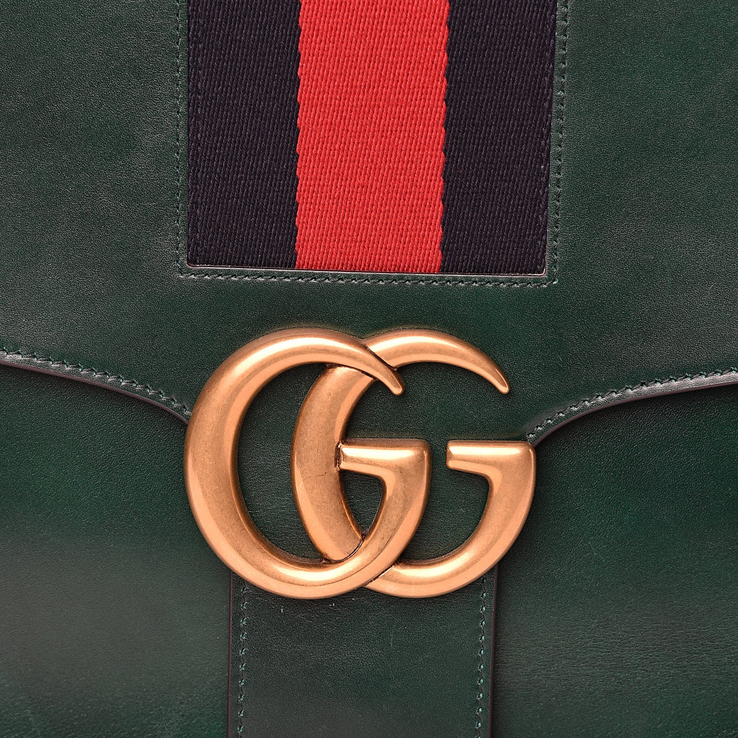 Gucci Tuscany Lux Calfskin Web GG Marmont Shoulder Bag Verde 12 of 15