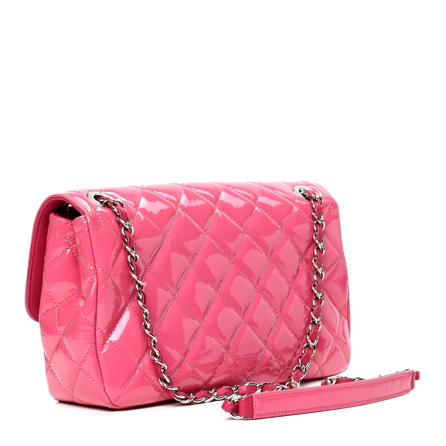 Chanel Patent Quilted Large Coco Shine Flap Pink 2 of 5