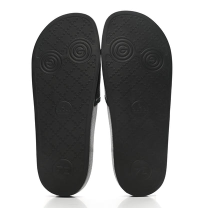 Gucci Suede Perforated Horsebit Slide Sandals 41 Black 5 of 8