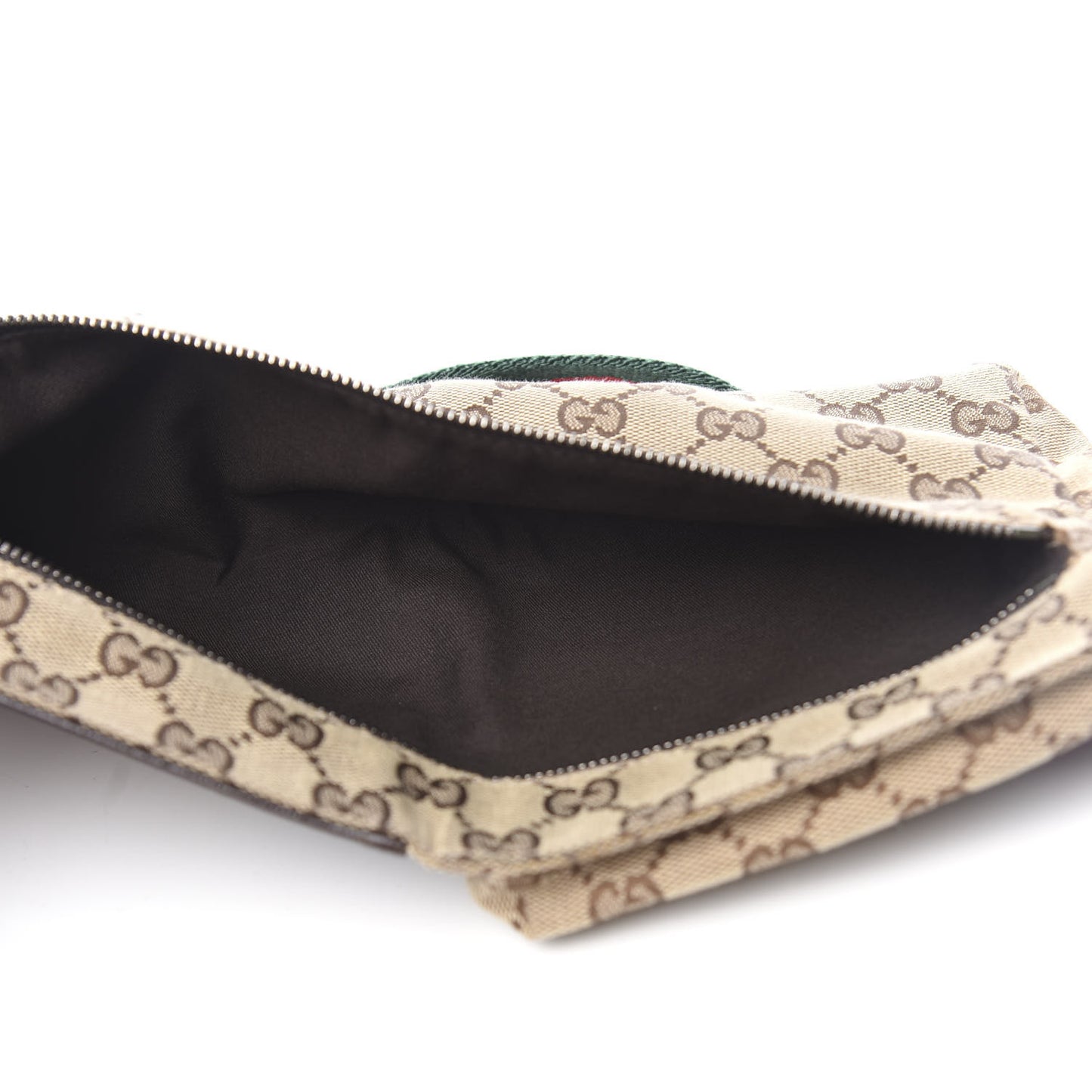GG Monogram Double Pocket Belt Bag Dark Brown