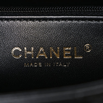 Chanel Shiny Lambskin Quilted Twisted Links Top Handle Flap Black 6 of 11