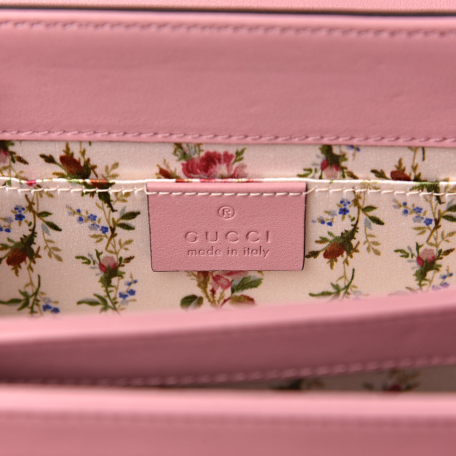 Gucci Calfskin Bamboo Crystal Mini Thiara Top Handle Bag Carmine Rose Gold 6 of 10