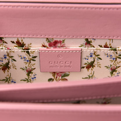 Gucci Calfskin Bamboo Crystal Mini Thiara Top Handle Bag Carmine Rose Gold 6 of 10