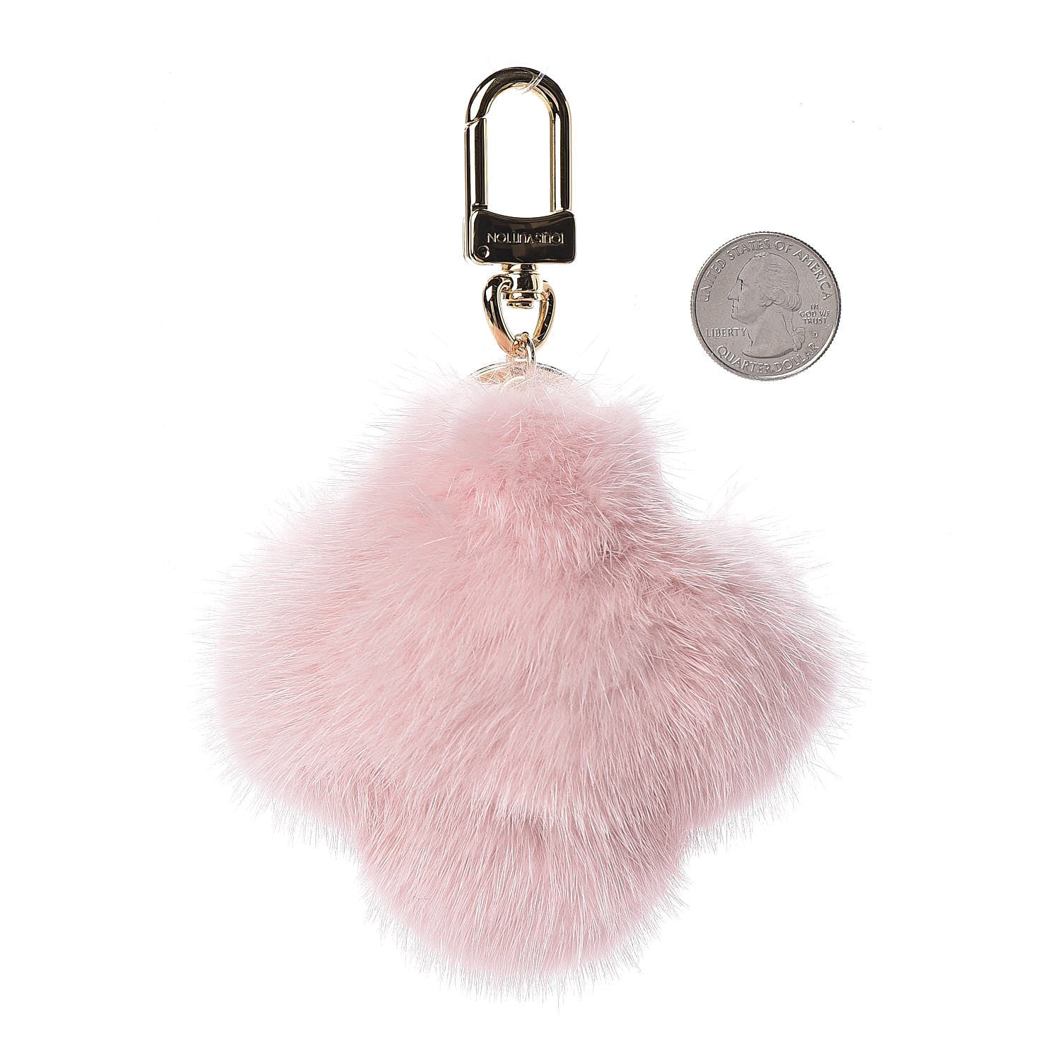 Louis Vuitton Pear Wood Mink Fur Vivienne Doudou Bag Charm Key Holder Light Pink 2 of 3