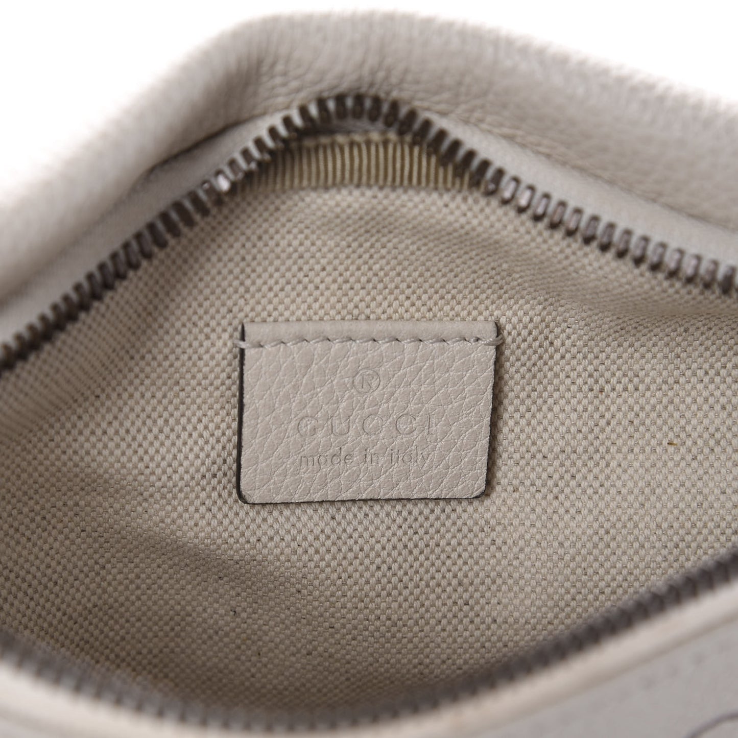 Grained Calfskin Small Logo Belt Bag White