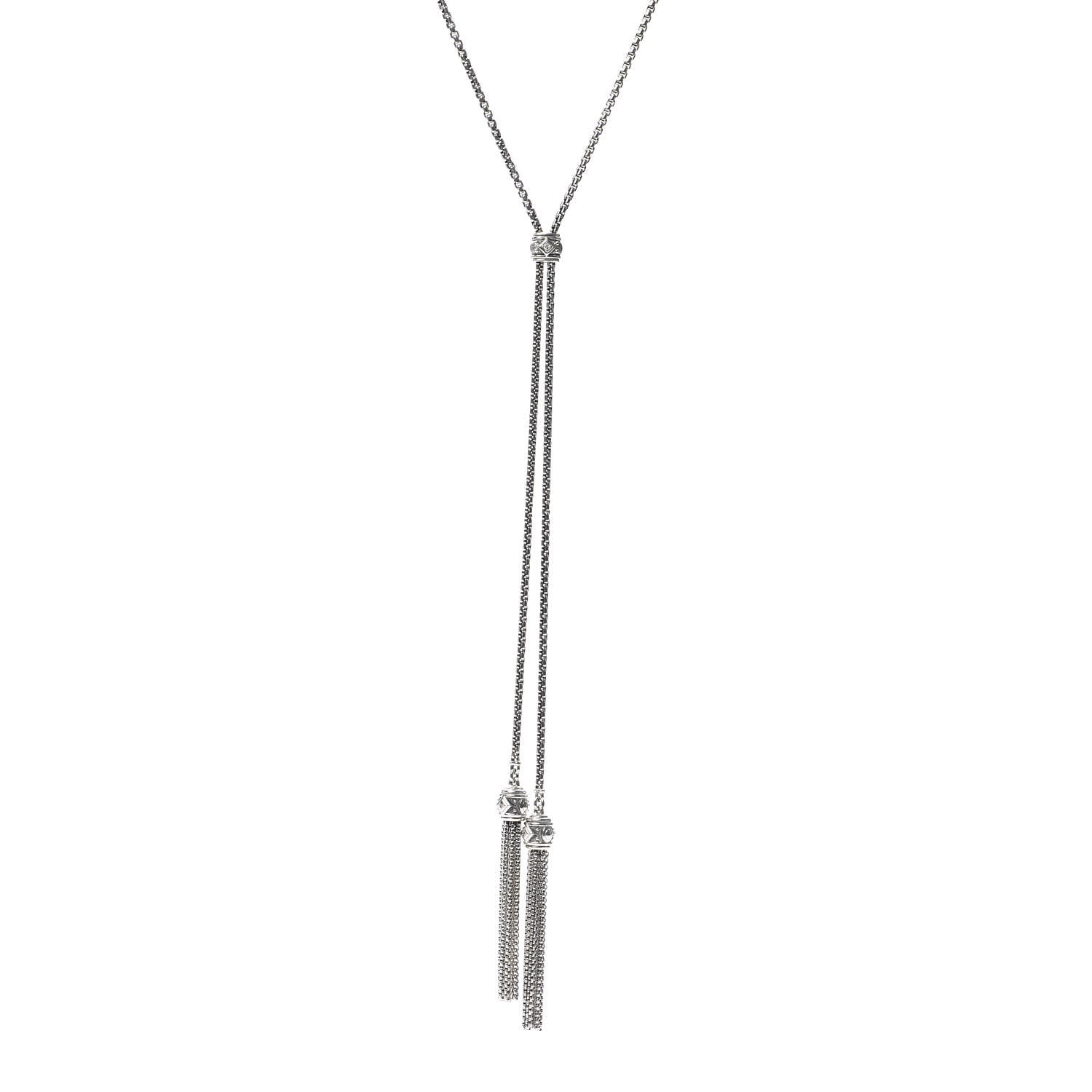 David Yurman Sterling Silver Diamond Renaissance Tassel Necklace 1 of 4