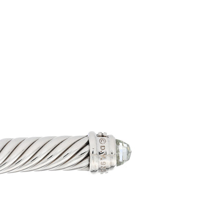 David Yurman Sterling Silver Diamond Prasiolite 5mm Cable Classics Bracelet 3 of 3