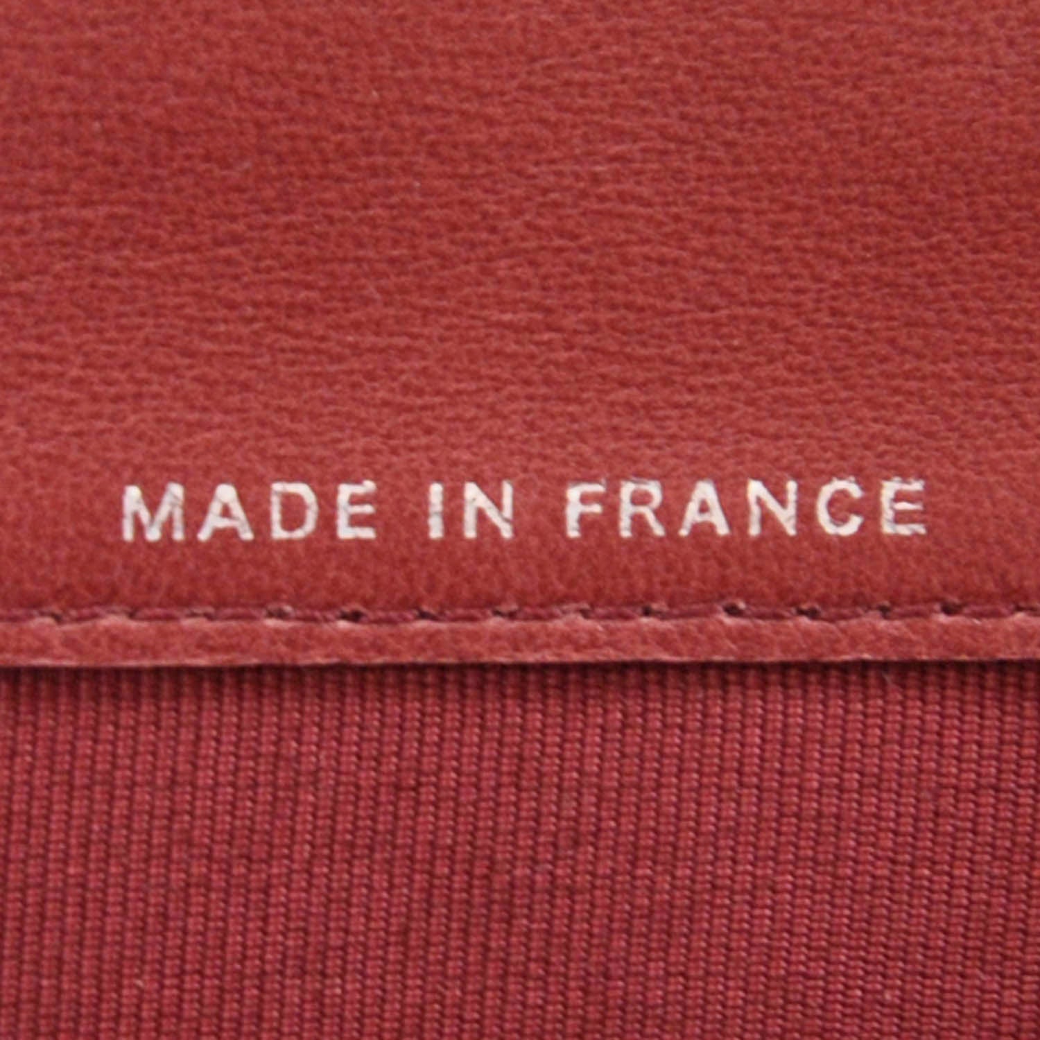 Chanel Lambskin Quilted Yen Wallet Red 9 of 10