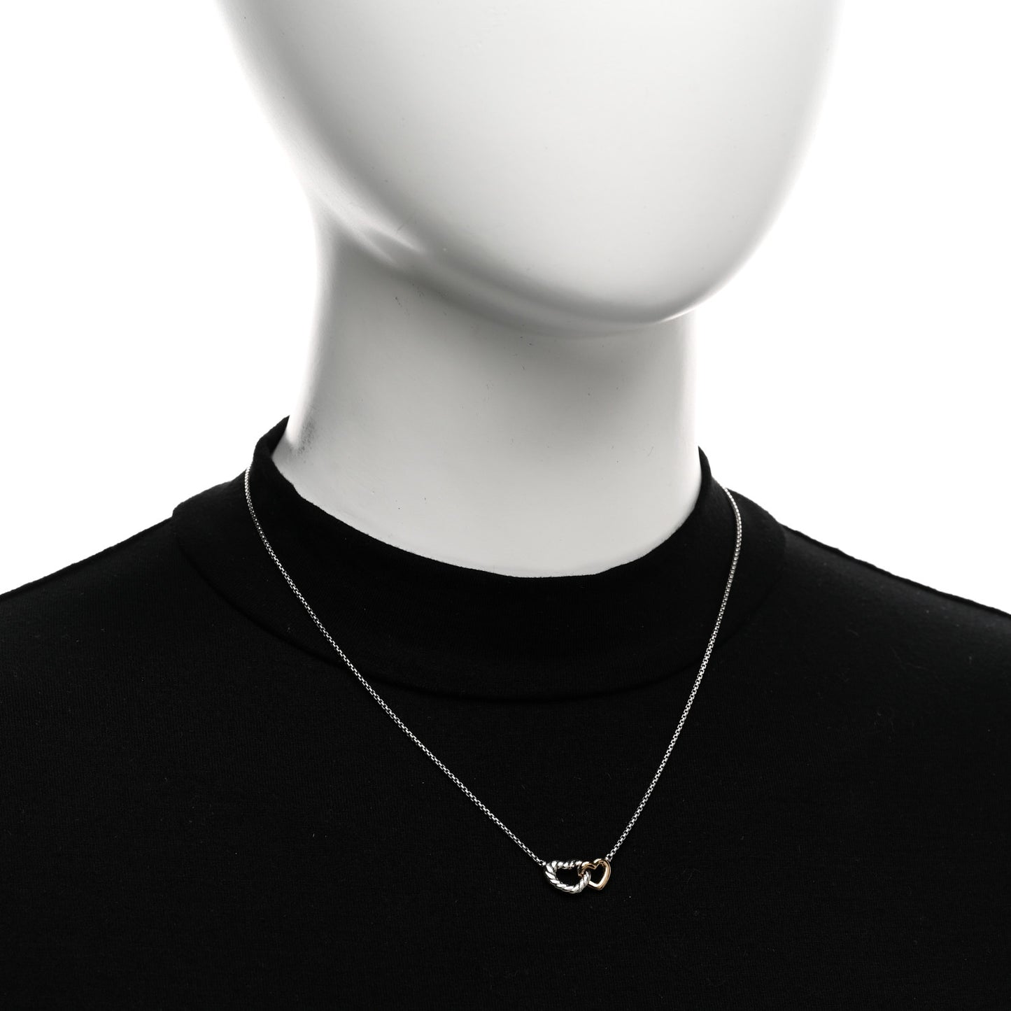 Sterling Silver 18K Yellow Gold Belmont Heart Pendant Necklace
