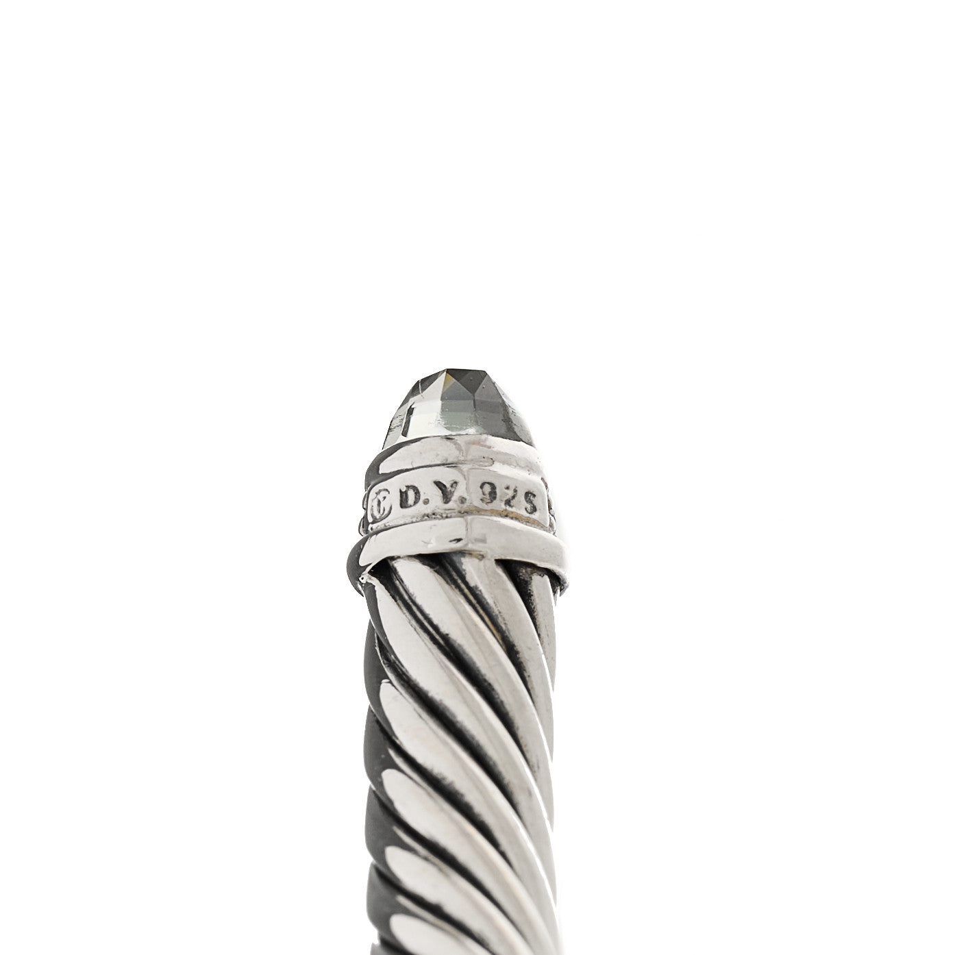 Sterling Silver Diamond Prasiolite 5mm Cable Classics Princess Bracelet