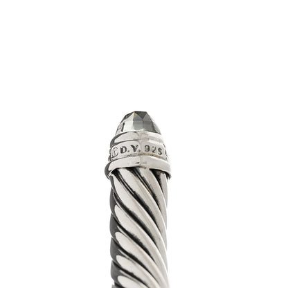 David Yurman Sterling Silver Diamond Prasiolite 5mm Cable Classics Princess Bracelet 4 of 4