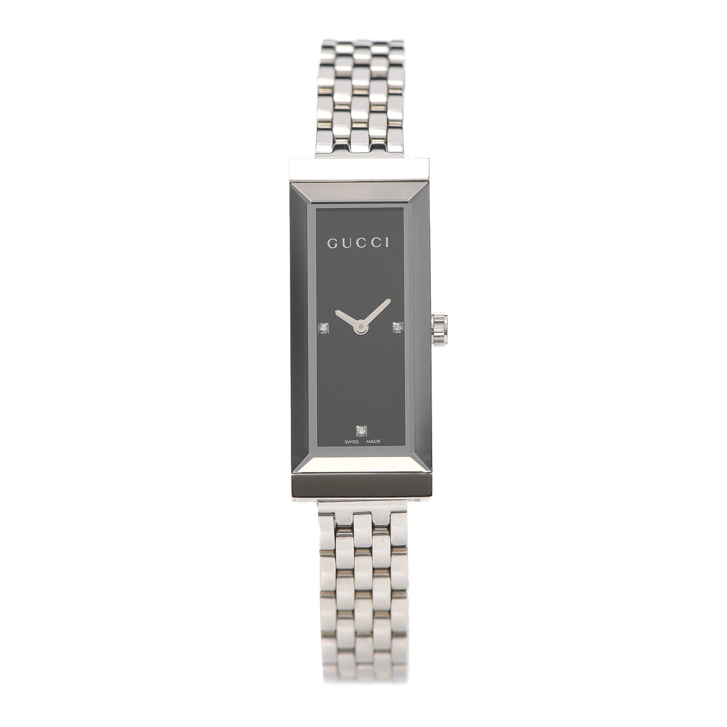 Gucci Stainless Steel Diamond 14mm G-Frame Quartz Watch Black 1 of 6