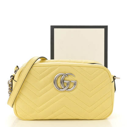 Gucci Calfskin Matelasse Small GG Marmont Chain Shoulder Bag Banana 15 of 15