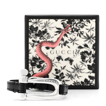 Gucci Sterling Silver Calfskin Horsebit Bracelet 6 of 6