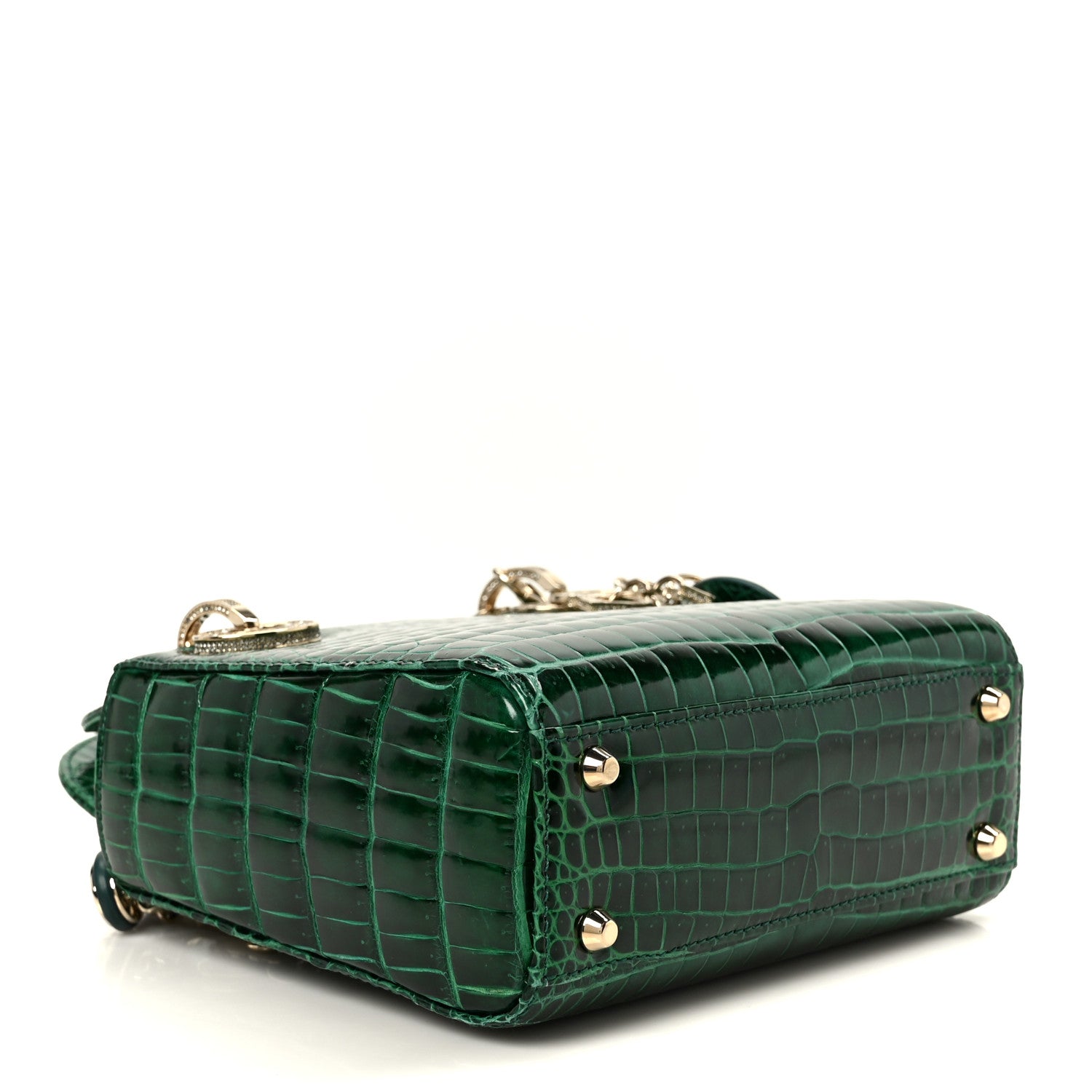 Christian Dior Crocodile Crystal Mini Lady Dior Green 1870920