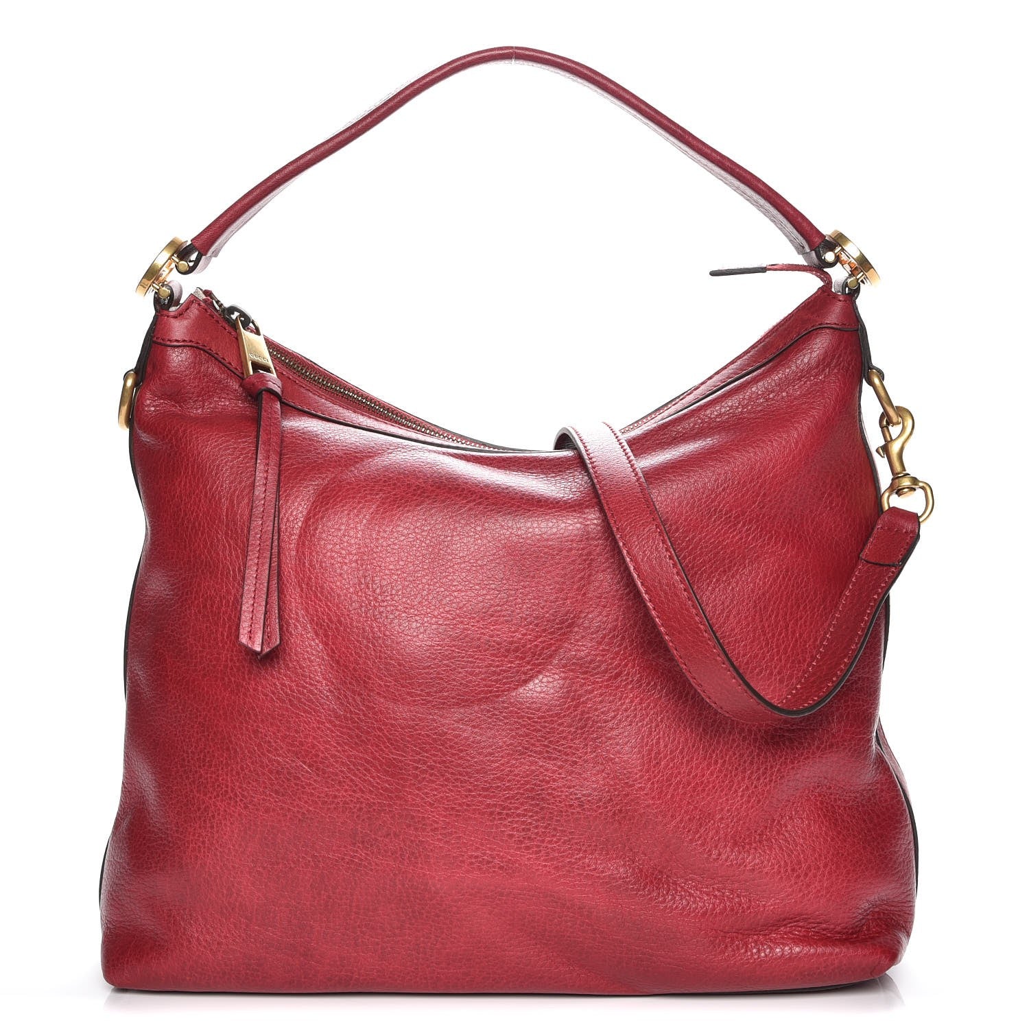 Gucci Pebbled Calfskin Small Miss GG Hobo Red 1 of 8