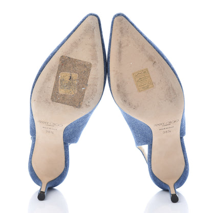 Jimmy Choo Denim Gemma 40 Slingback Pumps 38.5 Blue 5 of 10